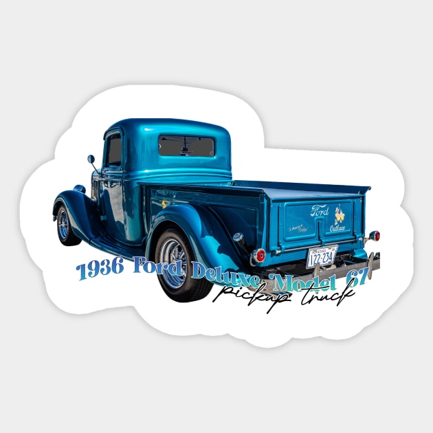 1936 Ford Deluxe Model 67 Pickup Truck Sticker by Gestalt Imagery